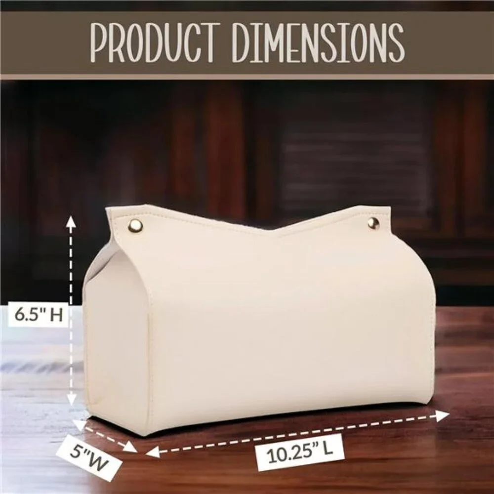 Rectangular leather tissue box cover decorative tissue holder for home office ca